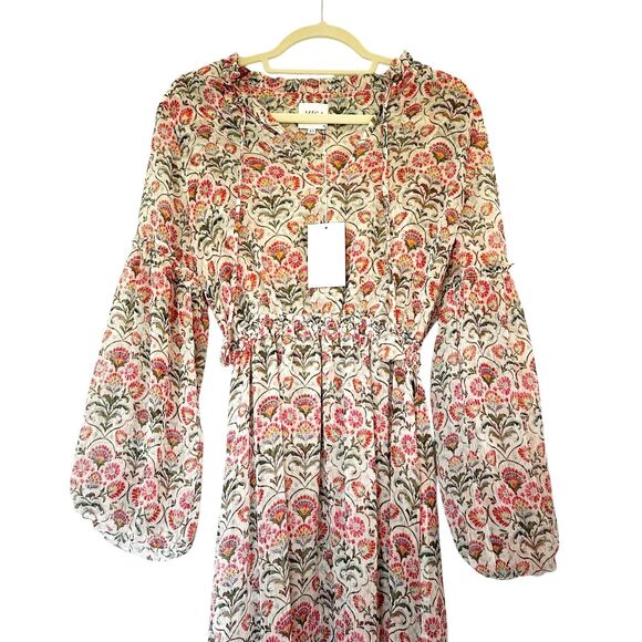 Misa Los Angeles Amata Dress In Somerset Floral Chiffon Bohemian Maxi XS NWT - Picture 6 of 16